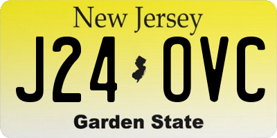 NJ license plate J24OVC