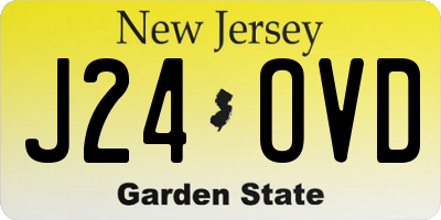 NJ license plate J24OVD