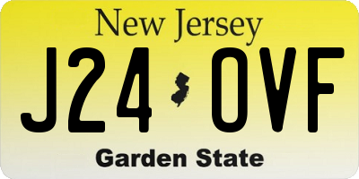 NJ license plate J24OVF