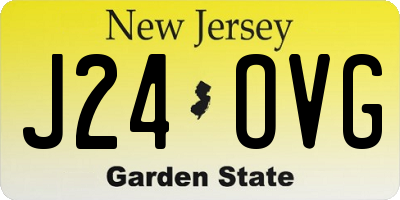 NJ license plate J24OVG