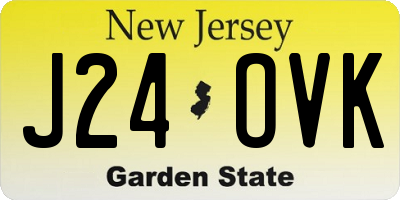 NJ license plate J24OVK