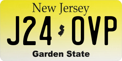 NJ license plate J24OVP
