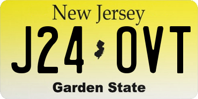 NJ license plate J24OVT