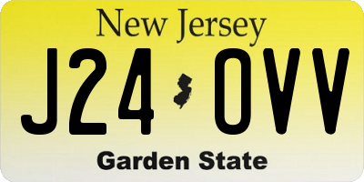 NJ license plate J24OVV