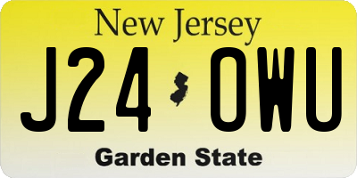 NJ license plate J24OWU