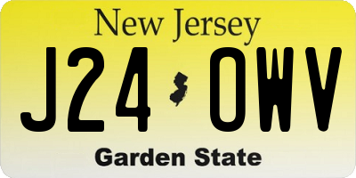 NJ license plate J24OWV