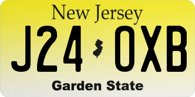 NJ license plate J24OXB