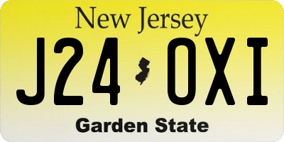 NJ license plate J24OXI