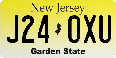 NJ license plate J24OXU