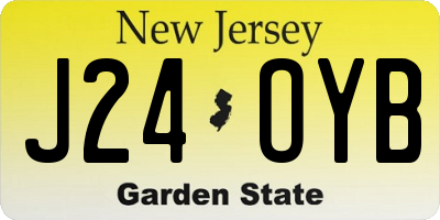 NJ license plate J24OYB
