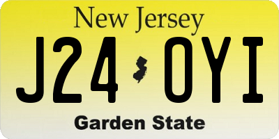 NJ license plate J24OYI