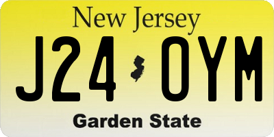 NJ license plate J24OYM