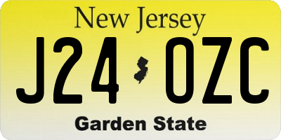 NJ license plate J24OZC