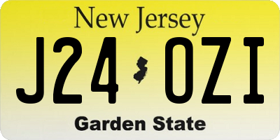 NJ license plate J24OZI