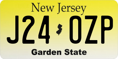 NJ license plate J24OZP