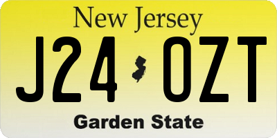 NJ license plate J24OZT