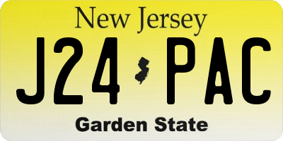 NJ license plate J24PAC