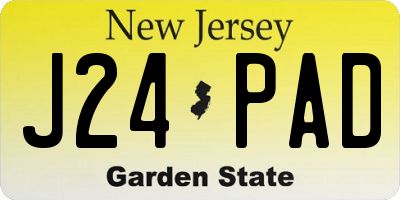 NJ license plate J24PAD