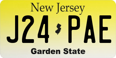 NJ license plate J24PAE