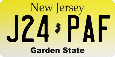NJ license plate J24PAF