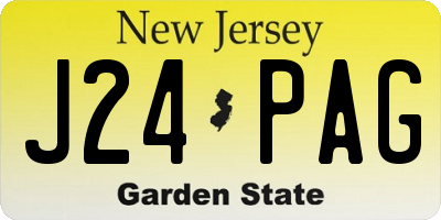 NJ license plate J24PAG