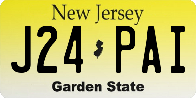 NJ license plate J24PAI