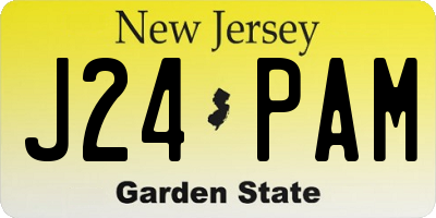 NJ license plate J24PAM