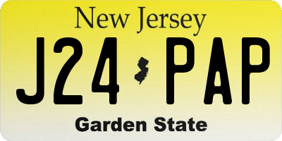 NJ license plate J24PAP