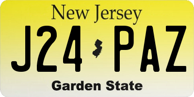NJ license plate J24PAZ