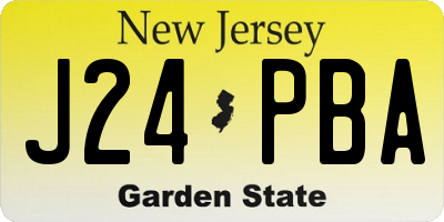 NJ license plate J24PBA
