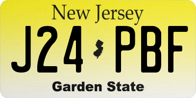 NJ license plate J24PBF