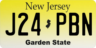 NJ license plate J24PBN