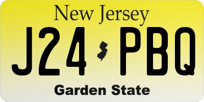 NJ license plate J24PBQ