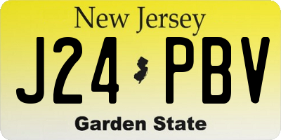 NJ license plate J24PBV