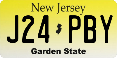 NJ license plate J24PBY