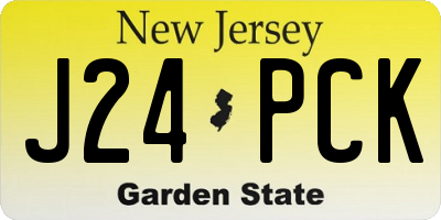 NJ license plate J24PCK
