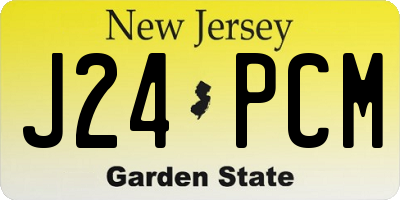 NJ license plate J24PCM