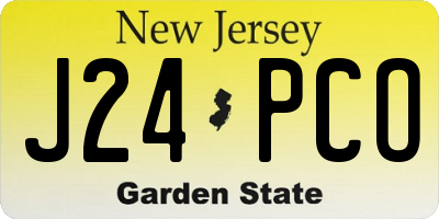 NJ license plate J24PCO