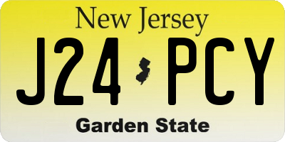 NJ license plate J24PCY