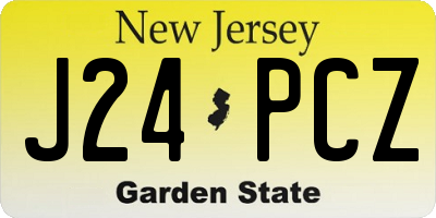 NJ license plate J24PCZ