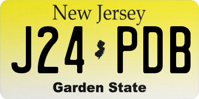 NJ license plate J24PDB