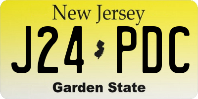 NJ license plate J24PDC