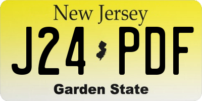 NJ license plate J24PDF