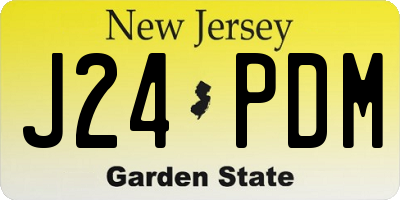 NJ license plate J24PDM