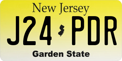 NJ license plate J24PDR