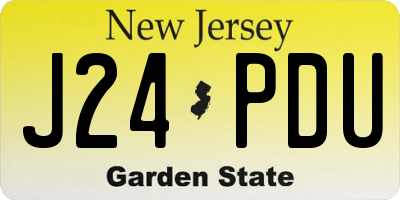 NJ license plate J24PDU