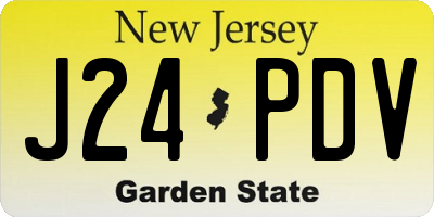 NJ license plate J24PDV