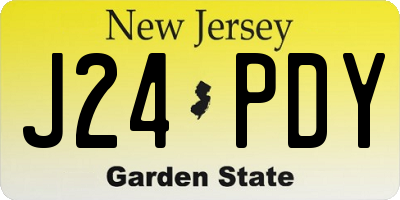 NJ license plate J24PDY