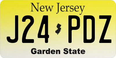 NJ license plate J24PDZ