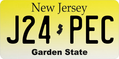 NJ license plate J24PEC